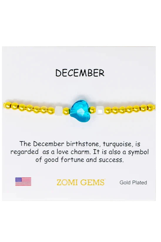 girls birthstone bracelet december