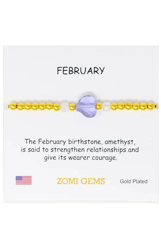 girls birthstone bracelet february
