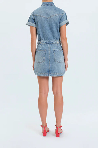 denim short sleeve dress