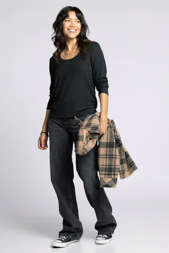 scoop rib long sleeve tee