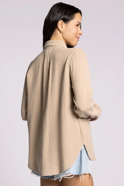 gauze button down shirt
