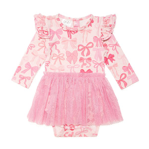 coquette bow tutu bodysuit