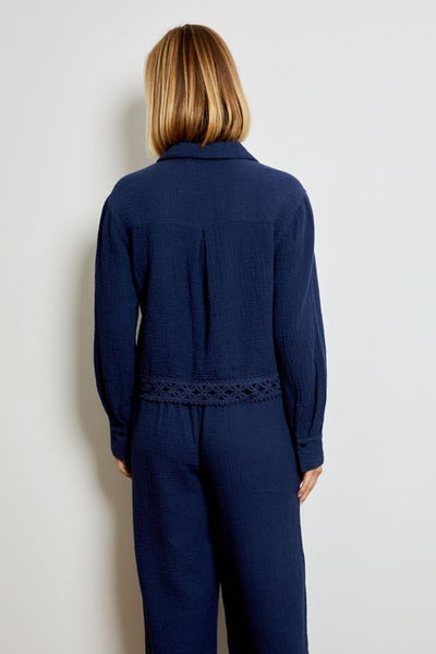 gauze loop trim shirt