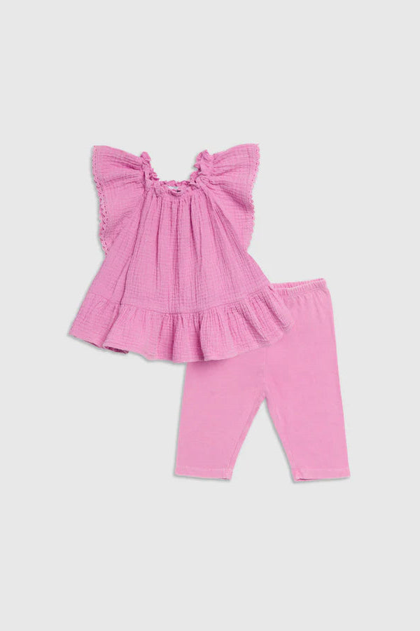 baby gauze top + legging set