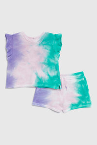 baby tie dye tee + short set