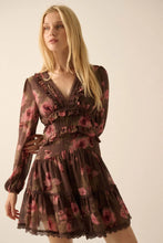 Load image into Gallery viewer, long sleeve floral chiffon dress
