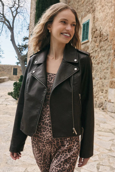 faux leather moto jacket