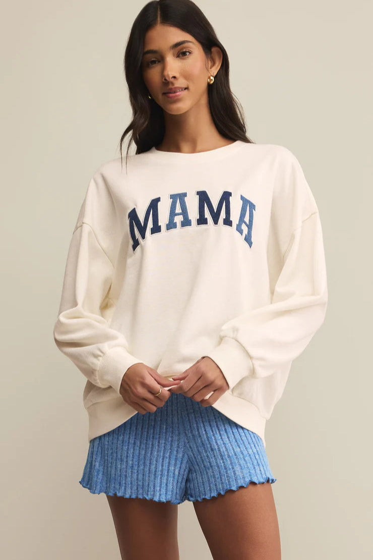 mama denim sweatshirt