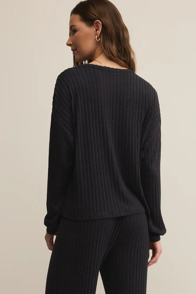 rib long sleeve cozy top