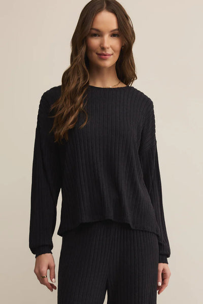 rib long sleeve cozy top