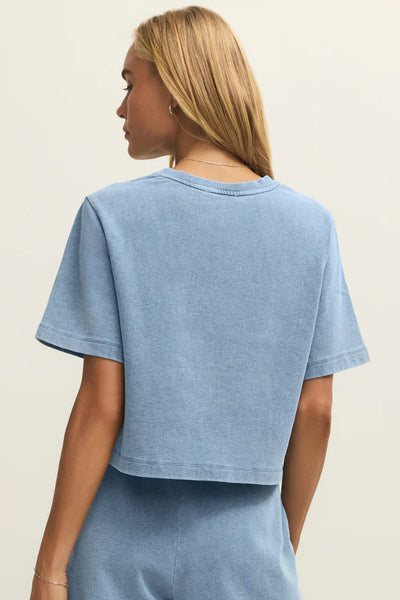 knit denim sweatshirt