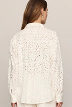 Load image into Gallery viewer, knit eyelet button up shirt
