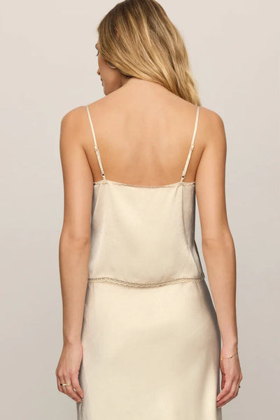 satin lace trim cami
