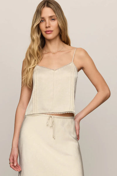 satin lace trim cami