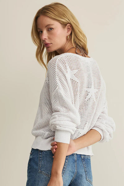 stars open weave sweater