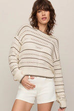 Load image into Gallery viewer, stripe pointelle sweater
