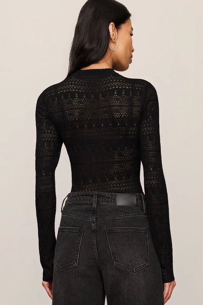 open knit mockneck sweater