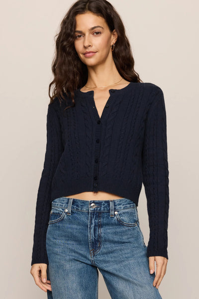long sleeve cable cardigan