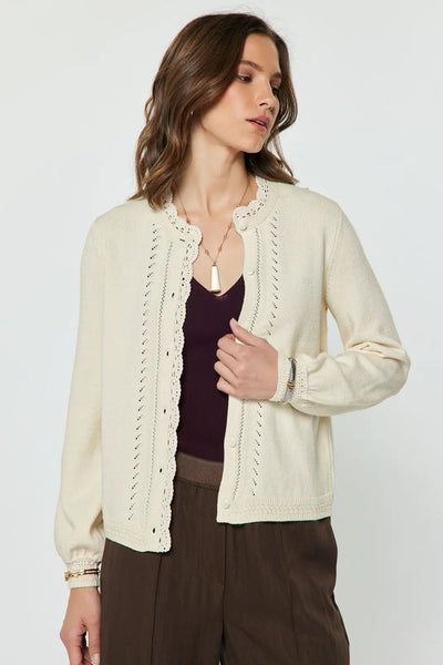 scallop edge cardigan