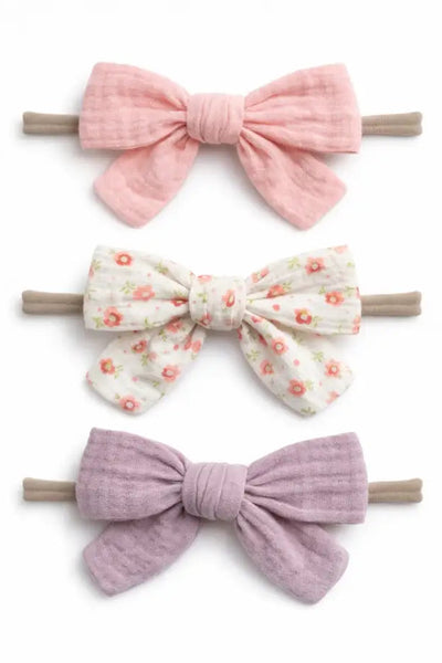 baby 3 pk bow set floral