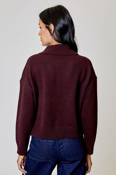 collared zip cardigan