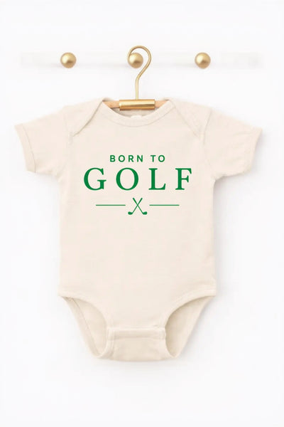 baby onesie born to golf