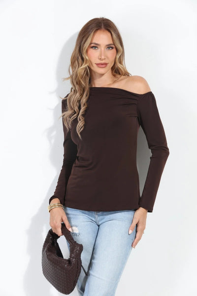 asymmetrical long sleeve top