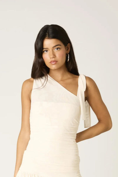 asymmetrical ruched top