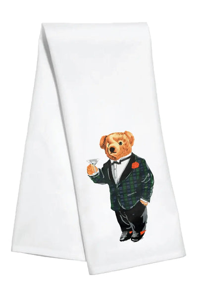 kitchen towel tuxedo bear