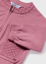 Load image into Gallery viewer, mini girl crochet trim jacket + jogger
