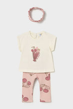 Load image into Gallery viewer, mini girls 3pc cherries tee + legging + headband

