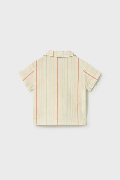 mini boys gauze stripe shirt