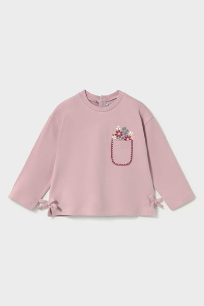 mini girl flower pocket tee