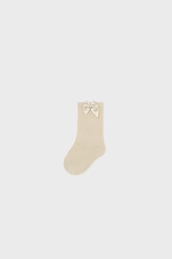 girls knee high bow socks