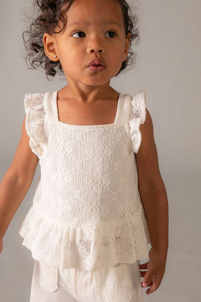 mini girls crochet top + pant set