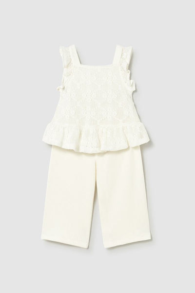 mini girls crochet top + pant set