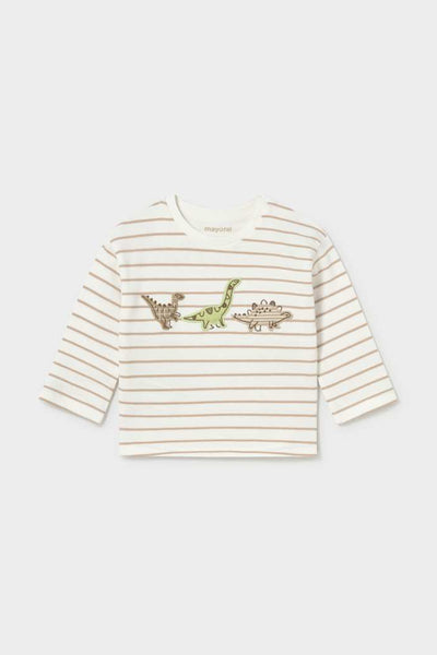 mini boy stripe dino tee