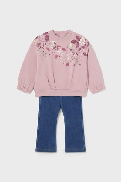 baby sweatshirt + denim legging set