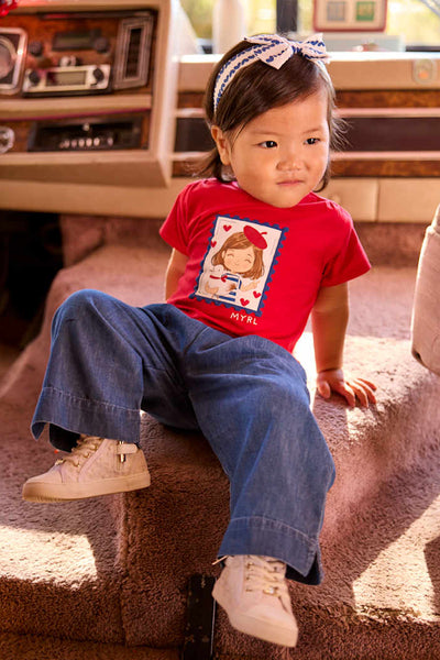 mini girl tencel denim pant