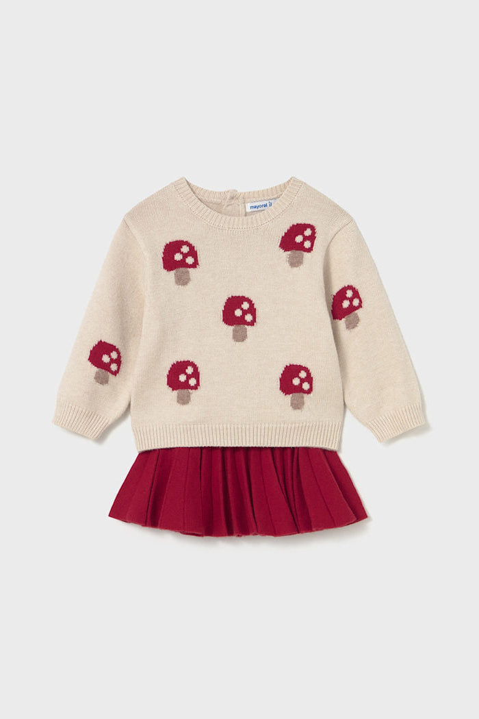 girls mushroom sweater + skirt set