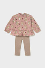 Load image into Gallery viewer, mini girl teddy ruffle top + legging set
