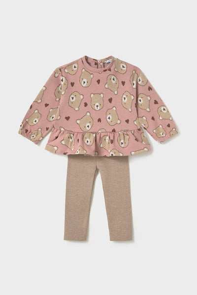 mini girl teddy ruffle top + legging set