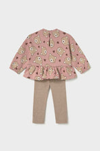 Load image into Gallery viewer, mini girl teddy ruffle top + legging set
