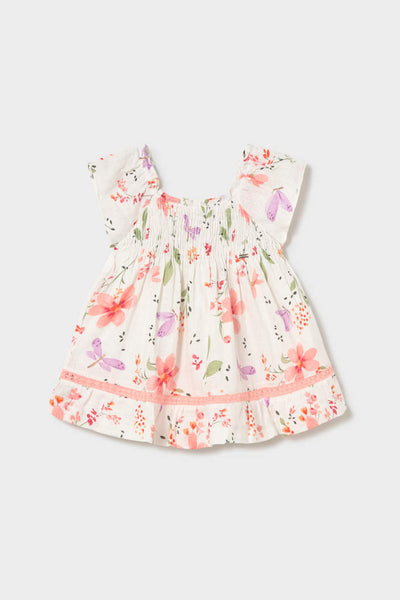 mini girls print smocked dress