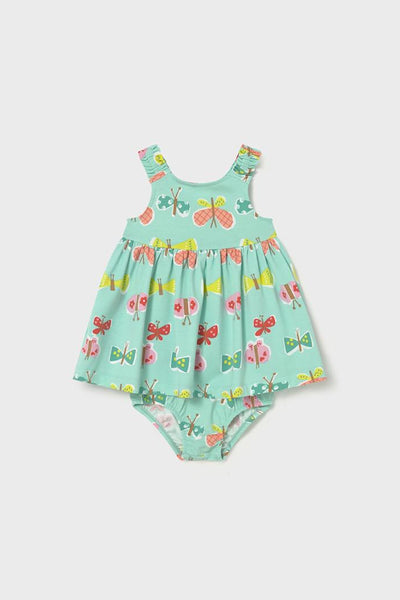 mini girls butterflies jersey dress + bloomer