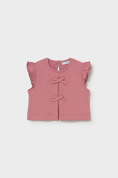 mini girls rib bow tee