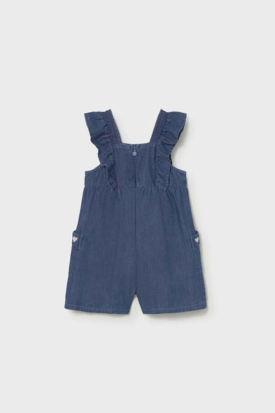 mini girl hearts denim romper