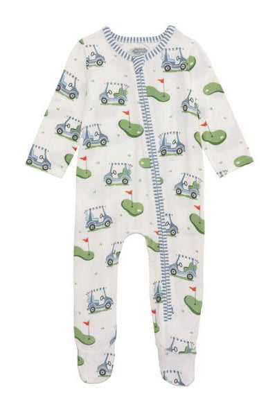 baby golf print footie