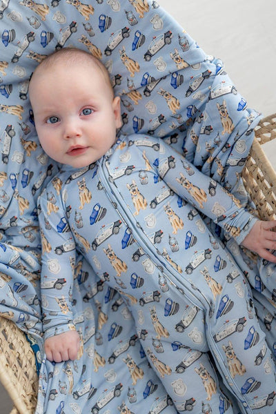 baby officer zipper footie