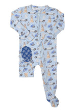 Load image into Gallery viewer, baby officer zipper footie
